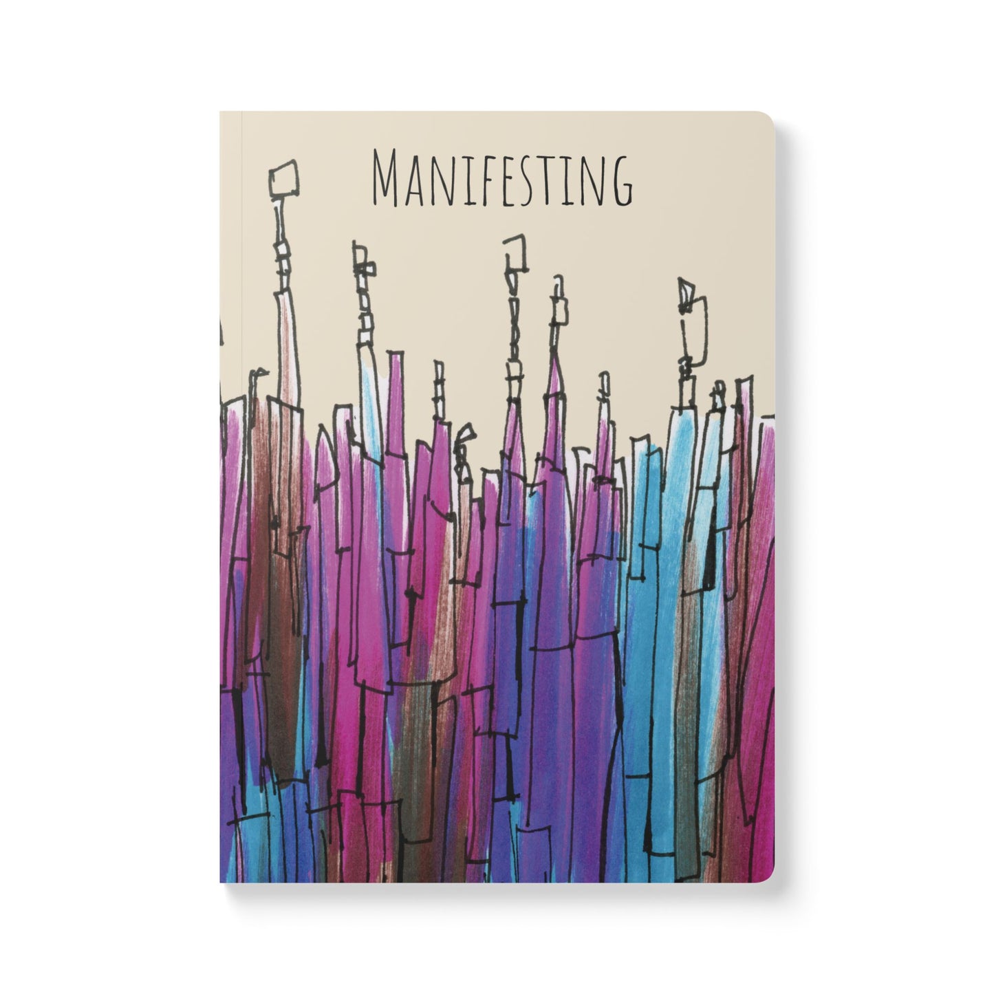 Abstract Softcover Journal (with Inside Prints)