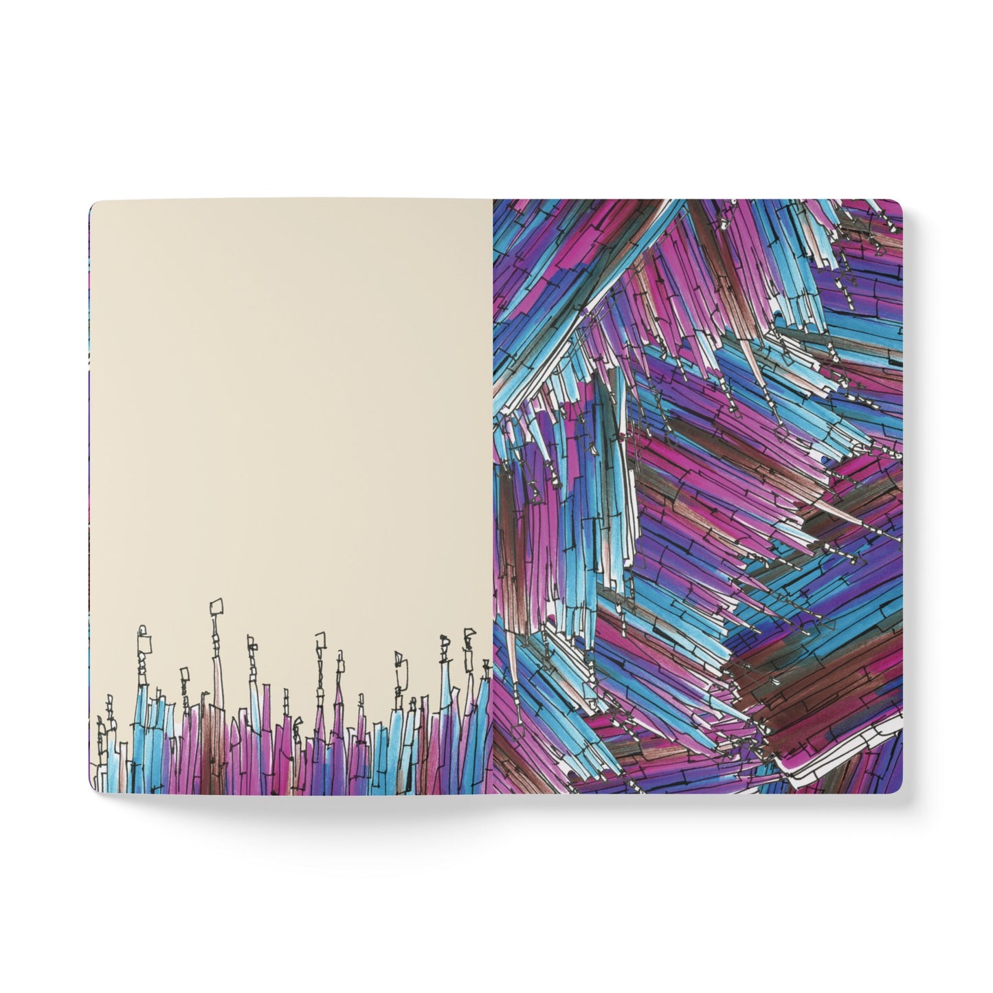 Abstract Softcover Journal (with Inside Prints)