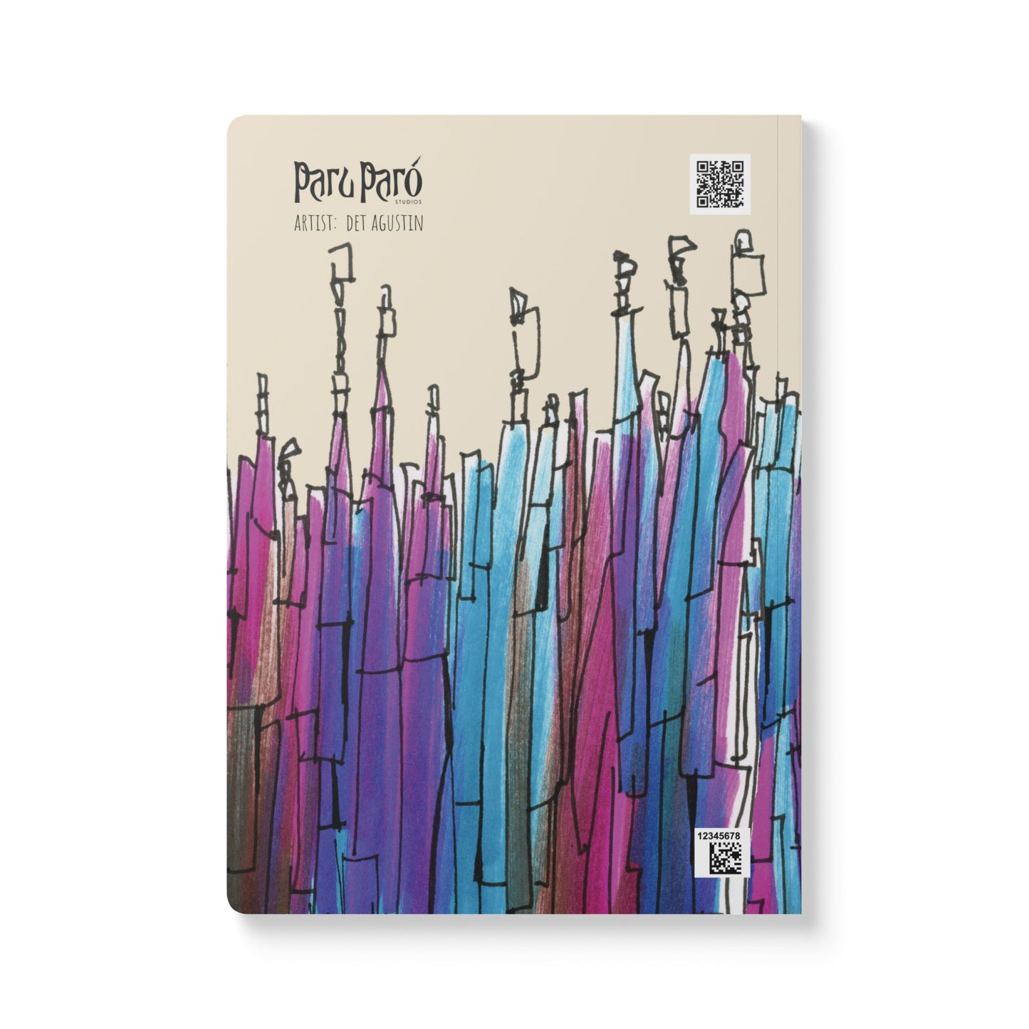 Abstract Softcover Journal (with Inside Prints)
