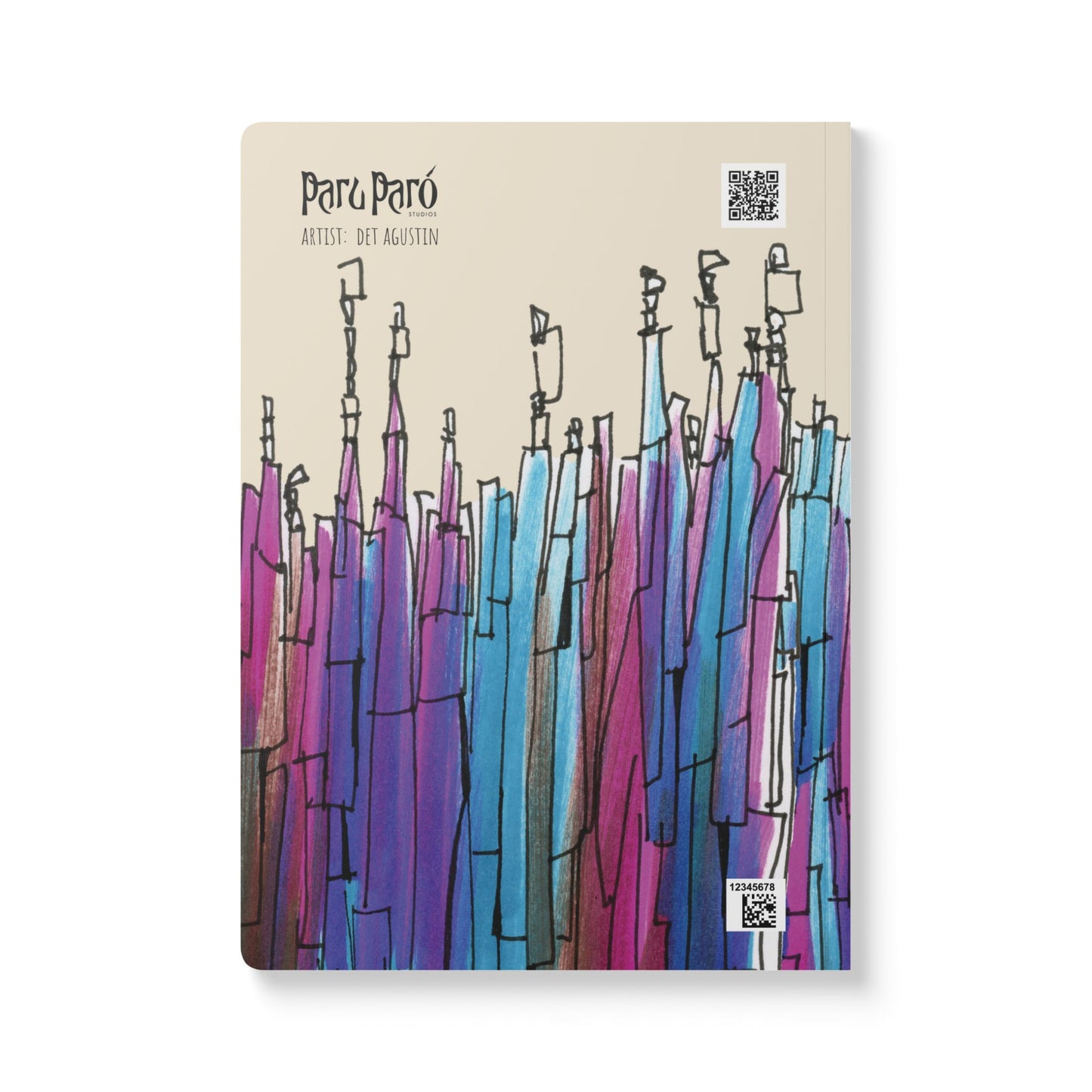 Abstract Softcover Journal (with Inside Prints)