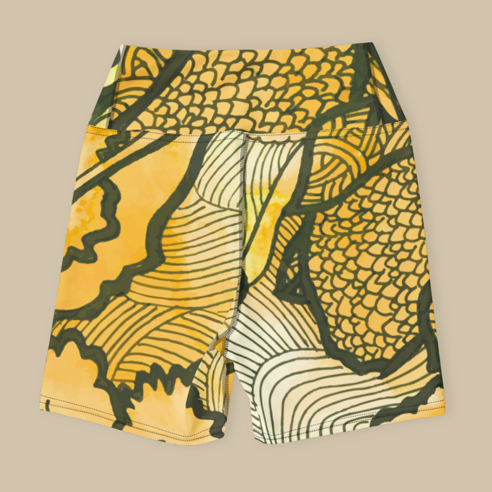 Women Fitness Yoga Shorts - Berkshire Yoga Festival Zentangle Flora