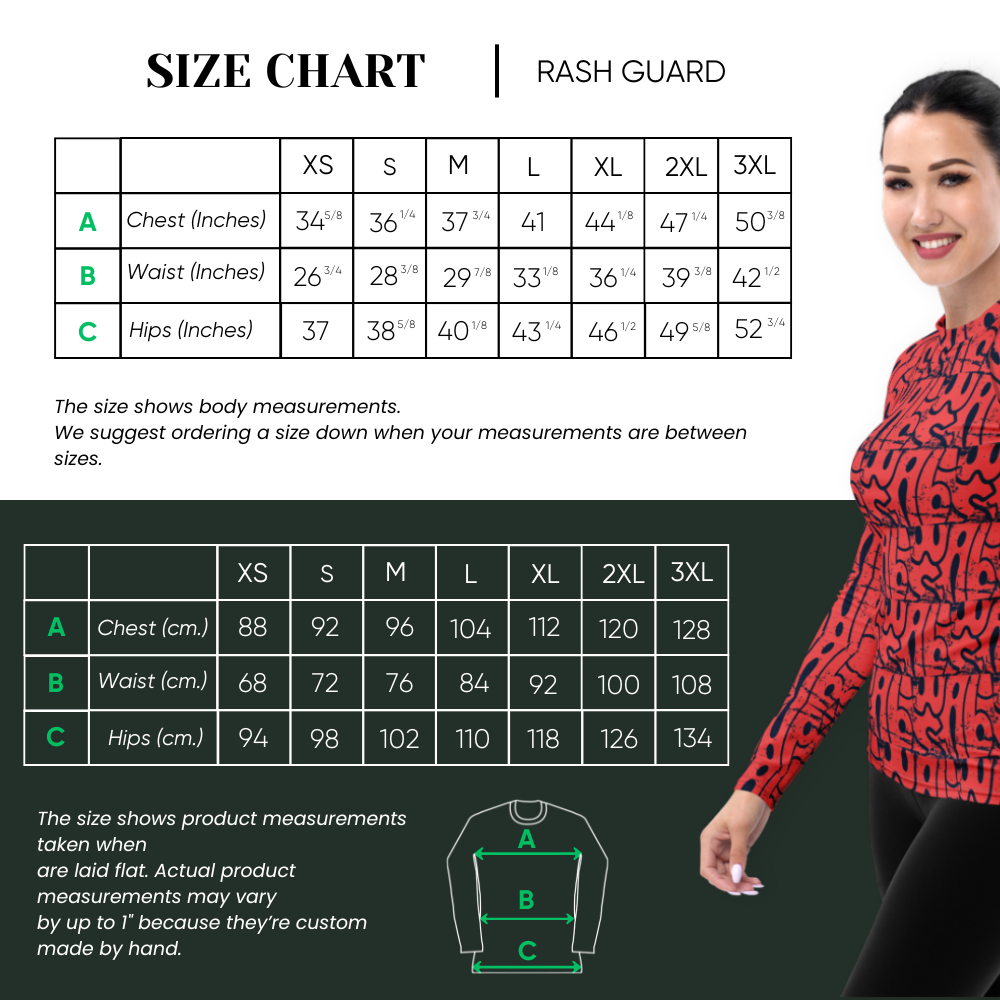 Women's Yoga Rash Guard - Orange Navy Wabi Sabi